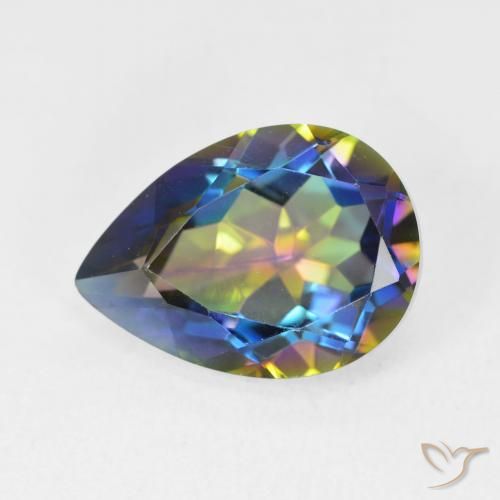 5.22ct Натуральный Многоцветный Мистический кварц, Форма груши, Чистота VVS
