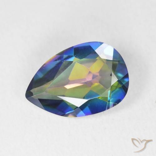 2.57ct Натуральный Многоцветный Мистический кварц, Форма груши, Чистота VVS
