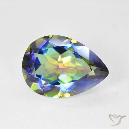 5.12ct Натуральный Многоцветный Мистический кварц, Форма груши, Чистота VVS