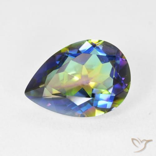 5.12ct Натуральный Многоцветный Мистический кварц, Форма груши, Чистота VVS