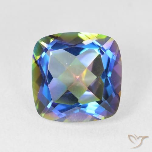 6.89ct Натуральный Многоцветный Мистический кварц, Подушка, Чистота VVS