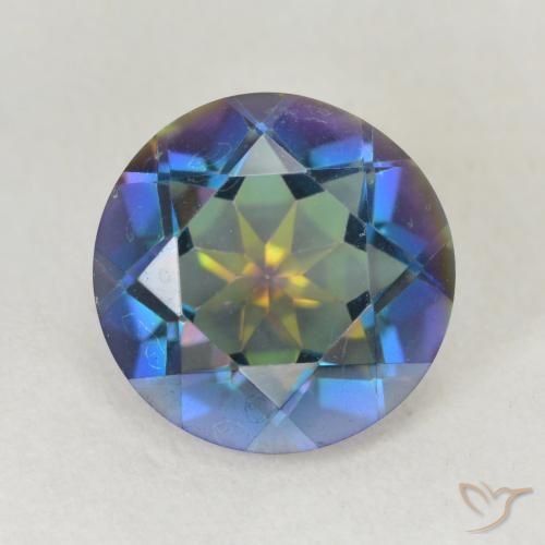3.12ct Натуральный Многоцветный Мистический кварц, Круглый, VVS-VS