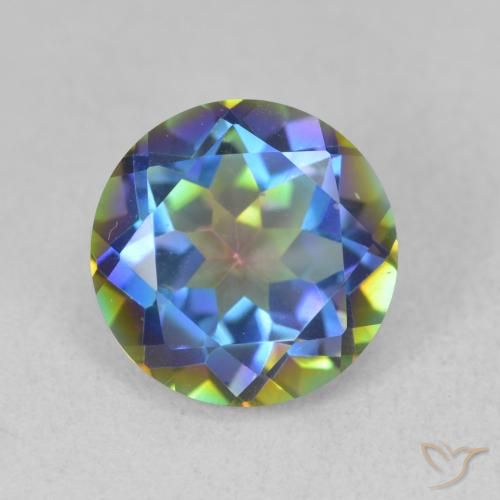 3.52ct Натуральный Многоцветный Мистический кварц, Круглый, VVS-VS