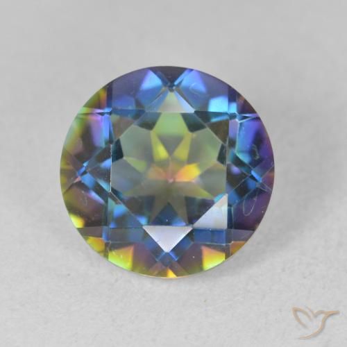 3.33ct Натуральный Многоцветный Мистический кварц, Круглый, VVS-VS