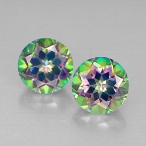  карата, натуральный Радужный верх Мистический топаз, Огранка Круг, VVS-VS