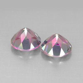  карата, натуральный Радужный верх Мистический топаз, Огранка Круг, VVS-VS