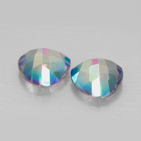  карата, натуральный Радужный верх Мистический топаз, Триллион, VVS-VS