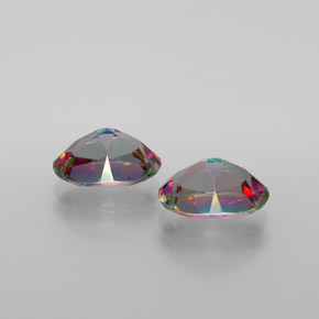  карата, натуральный Разноцветный радужный Мистический топаз, Огранка Овал, VVS-VS