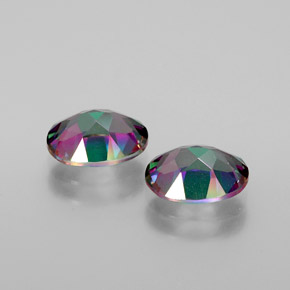  карата, натуральный Разноцветный радужный Мистический топаз, Огранка Овал, VVS-VS