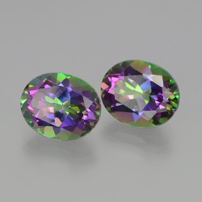  карата, натуральный Радуга Мистический топаз, Огранка Овал, VVS-VS