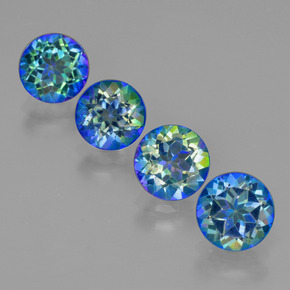 Натуральный Многоцветный Мистик-топаз  карата Огранка Круг, VVS-VS