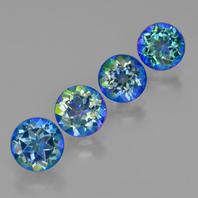 Натуральный Многоцветный Мистик-топаз  карата Огранка Круг, VVS-VS