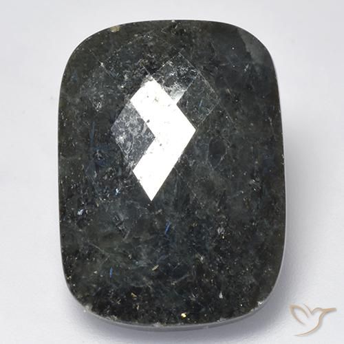 19.25ct Натуральный Черный с голубым блеском Нуумит, Подушка, Непрозрачный