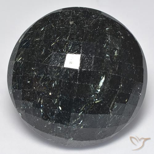66.26ct Натуральный Черный с голубым блеском Нуумит, Круглый, Непрозрачный