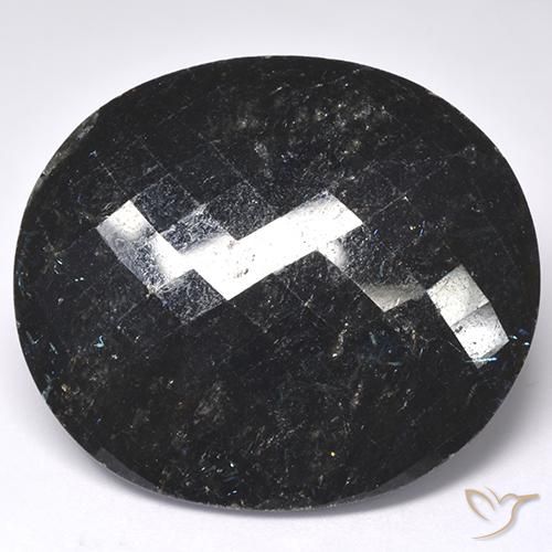 68.17ct Натуральный Черный с голубым блеском Нуумит, Овал, Непрозрачный