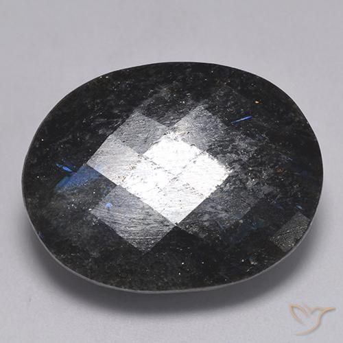 32.32ct Натуральный Черный с голубым блеском Нуумит, Овал, Непрозрачный