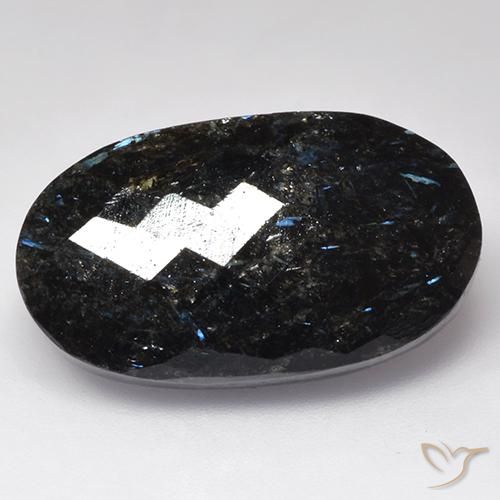 28.28ct Натуральный Черный с голубым блеском Нуумит, Овал, Непрозрачный