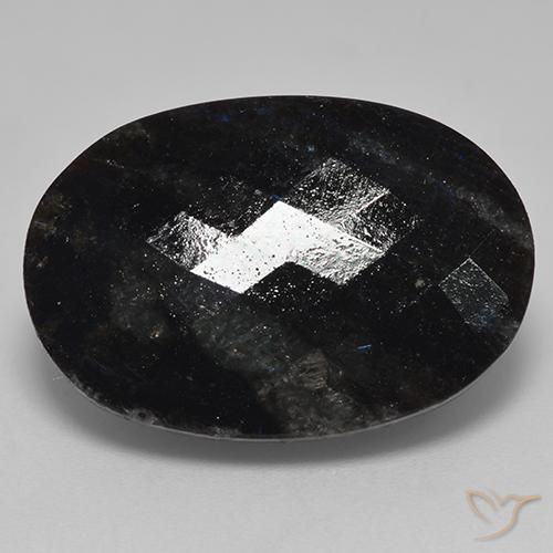 24.70ct Натуральный Черный с голубым блеском Нуумит, Овал, Непрозрачный