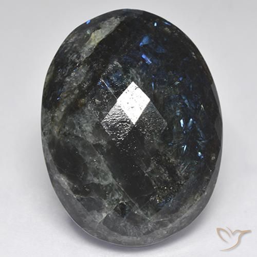 29.47ct Натуральный Черный с голубым блеском Нуумит, Овал, Непрозрачный