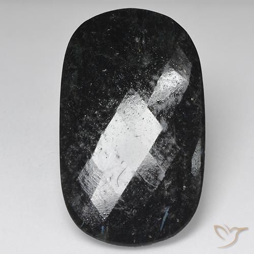27.33ct Натуральный Черный с голубым блеском Нуумит, Подушка, Непрозрачный