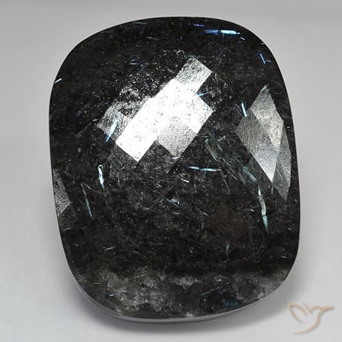 82.01ct Натуральный Черный с голубым блеском Нуумит, Подушка, Непрозрачный