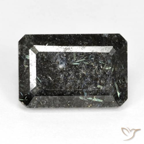16.29ct Натуральный Черный Нуумит, Изумрудная огранка, Непрозрачный