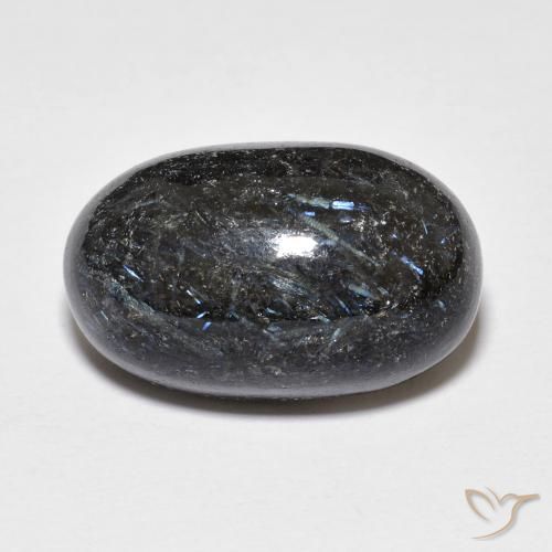 14.96ct Натуральный Черный с голубым блеском Нуумит, Овал, Непрозрачный