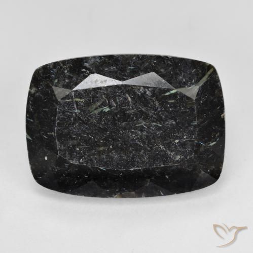 14.70ct Натуральный Черный с голубым блеском Нуумит, Подушка, Непрозрачный
