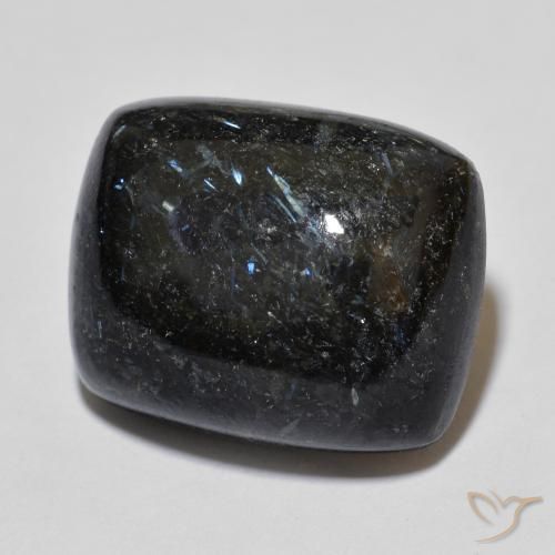17.27ct Натуральный Черный с голубым блеском Нуумит, Подушка, Непрозрачный