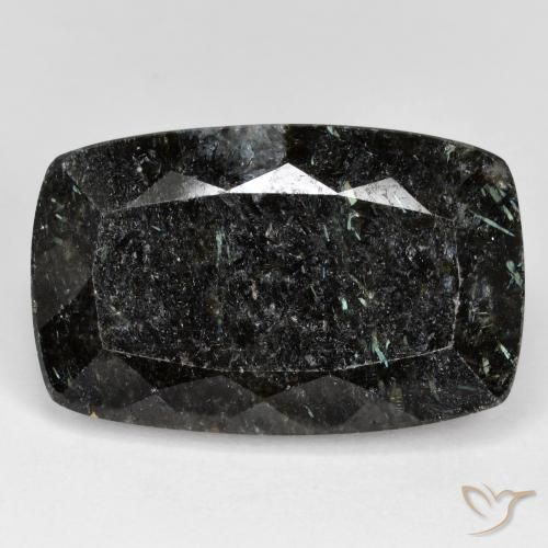 31.64ct Натуральный Черный с голубым блеском Нууммит, Подушка, Непрозрачный