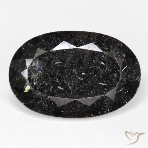 21.59ct Натуральный Черный с голубым блеском Нуумит, Овал, Непрозрачный