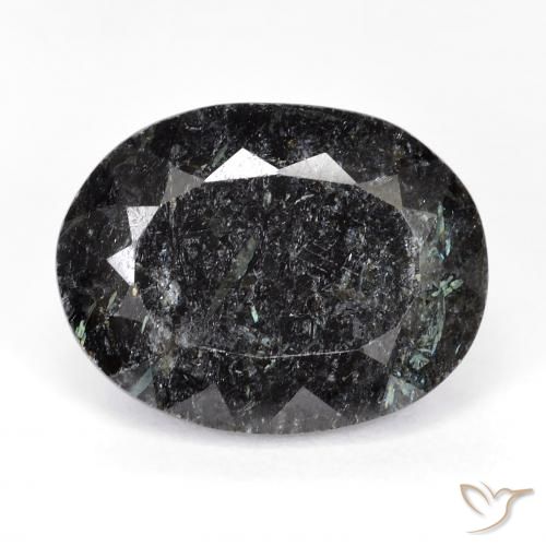 20.28ct Натуральный Черный с голубым блеском Нуумит, Овал, Непрозрачный