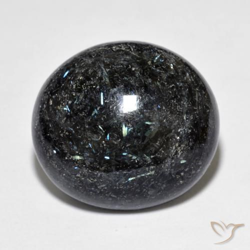 15.33ct Натуральный Черный с голубым блеском Нуумит, Овал, Непрозрачный