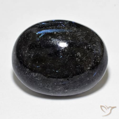 21.81ct Натуральный Черный с голубым блеском Нуумит, Овал, Непрозрачный