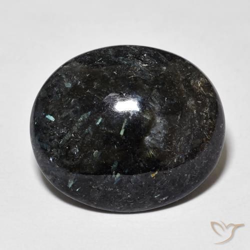 18.31ct Натуральный Черный с голубым блеском Нуумит, Овал, Непрозрачный