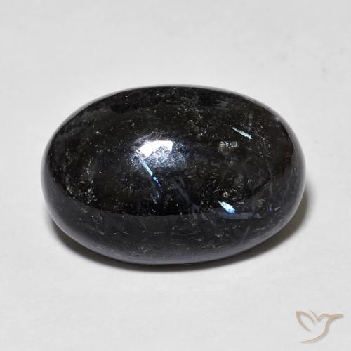 12.71ct Натуральный Черный с голубым блеском Нуумит, Овал, Непрозрачный