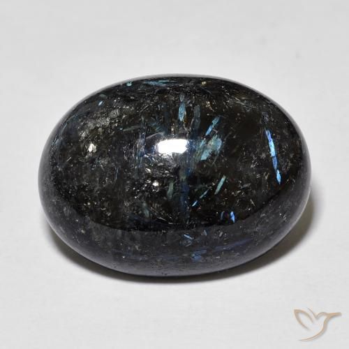 17.50ct Натуральный Черный с голубым блеском Нуумит, Овал, Непрозрачный