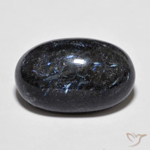 16.43ct Натуральный Черный с голубым блеском Нуумит, Овал, Непрозрачный