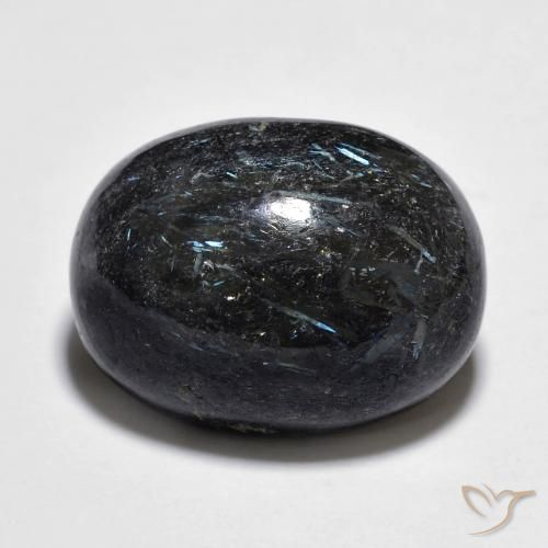 15.11ct Натуральный Черный с голубым блеском Нуумит, Овал, Непрозрачный