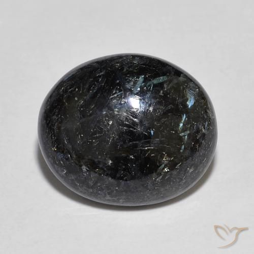 6.96ct Натуральный Черный с голубым блеском Нуумит, Овал, Непрозрачный