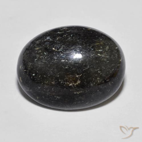 12.15ct Натуральный Черный с голубым блеском Нуумит, Овал, Непрозрачный