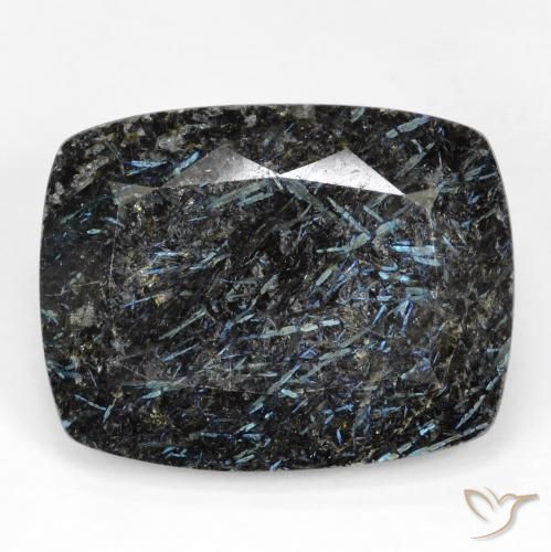 28.35ct Натуральный Черный с голубым блеском Нуумит, Подушка, Непрозрачный