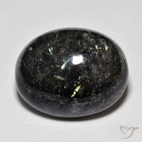 22.36ct Натуральный Черный с голубым блеском Нуумит, Овал, Непрозрачный