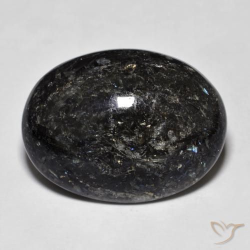 19.33ct Натуральный Черный с голубым блеском Нуумит, Овал, Непрозрачный