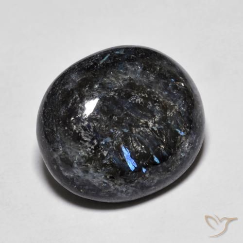 10.98ct Натуральный Черный с голубым блеском Нуумит, Овал, Непрозрачный