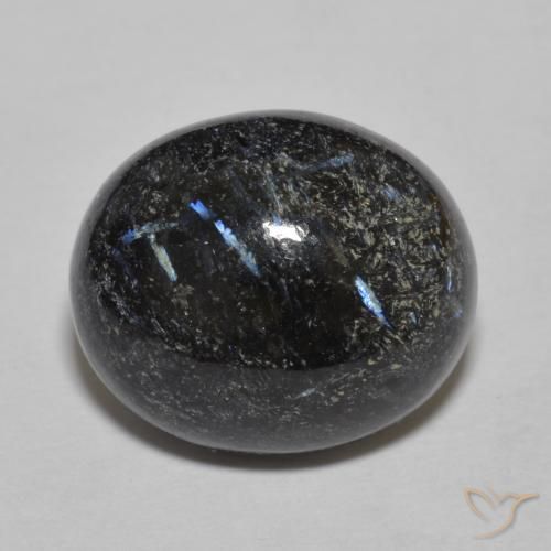 9.84ct Натуральный Черный с голубым блеском Нуумит, Овал, Непрозрачный