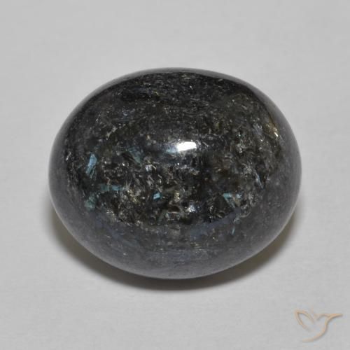 9.83ct Натуральный Черный с голубым блеском Нуумит, Овал, Непрозрачный