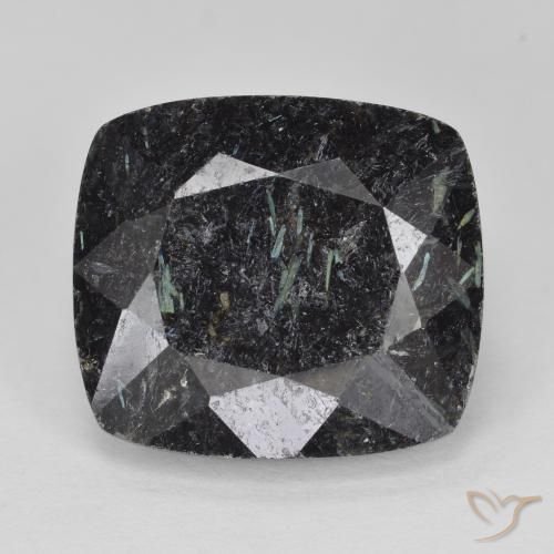 11.41ct Натуральный Черный с голубым блеском Нуумит, Подушка, Непрозрачный