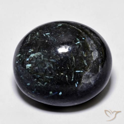 27.94ct Натуральный Черный с голубым блеском Нуумит, Овал, Непрозрачный