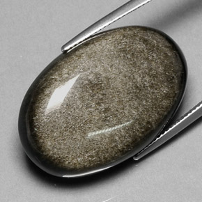 35.47 карата, натуральный Золотой отлив Обсидиан, Огранка Овал, Непрозрачный